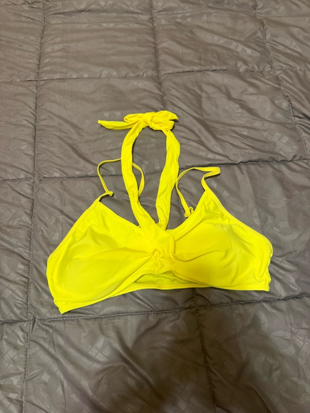 Bright Yellow Halter Bikini Top
